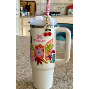 Red Cherries Straw Charm